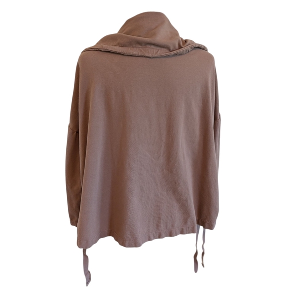 Neon Buddha Jacket Taupe Brown Relaxed Fit Boxy Draw Strings Women's size XL - Picture 5 of 12